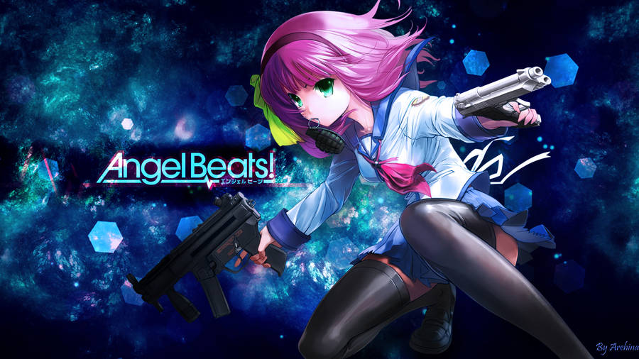 Angel Beats With Gun Wallpaper