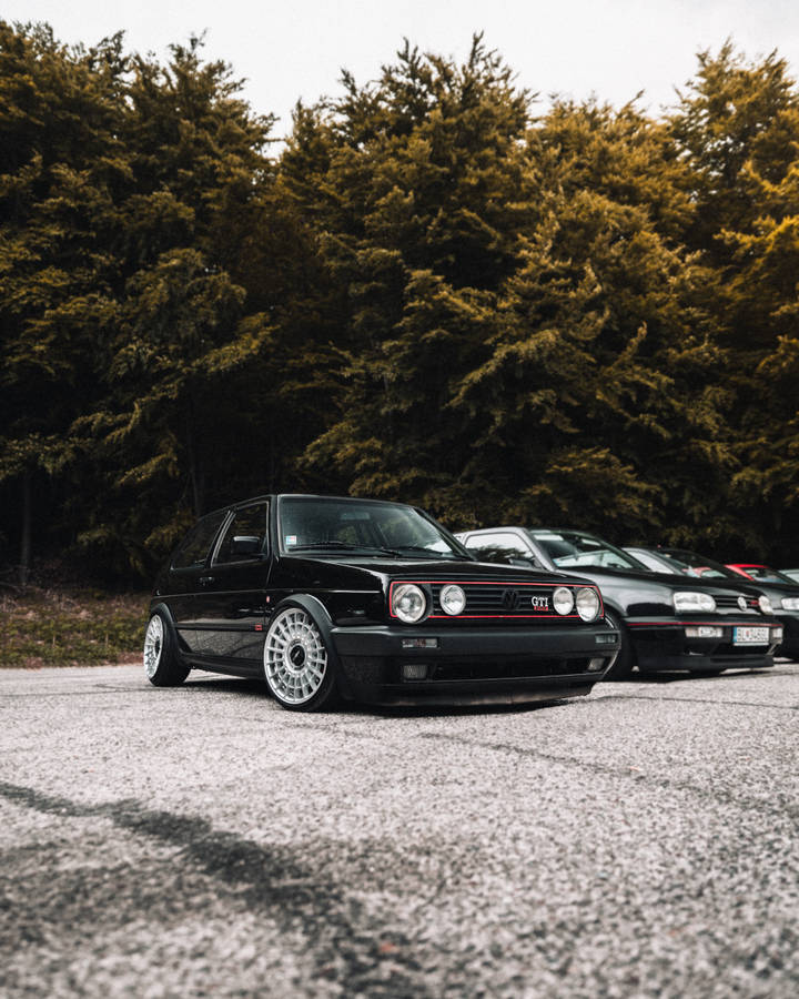 Angled Shot Of Golf Gti Mk2 Wallpaper