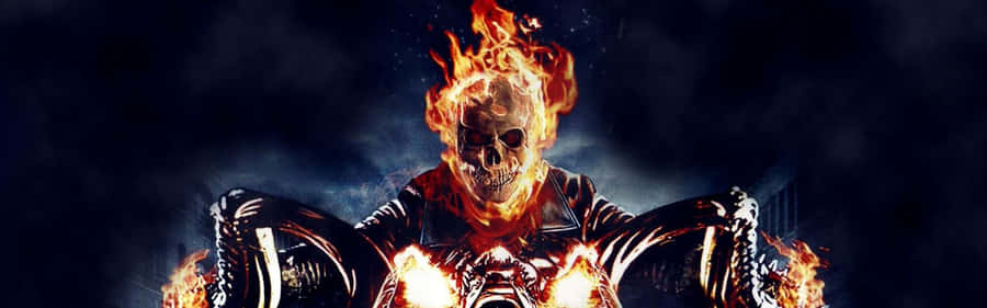 Angry Fire Skull Wallpaper