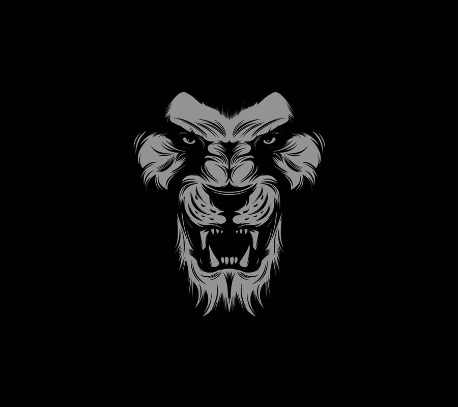 Angry Tiger Monochrome Face Wallpaper