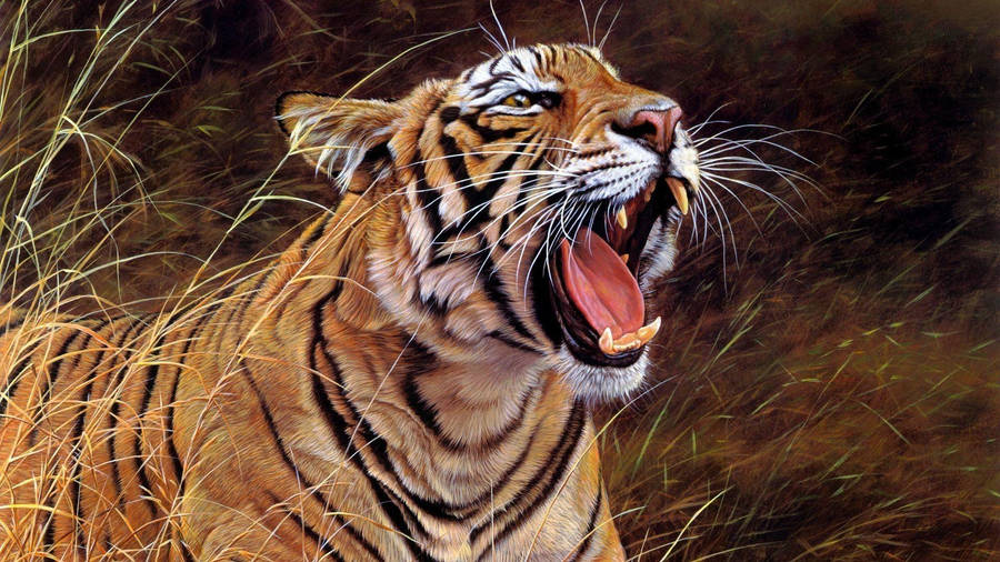 Angry Tiger Roar Wallpaper