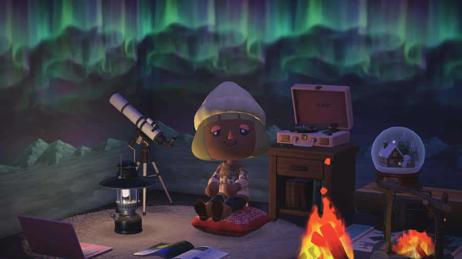 Animal Crossing Winter Bonfire Wallpaper