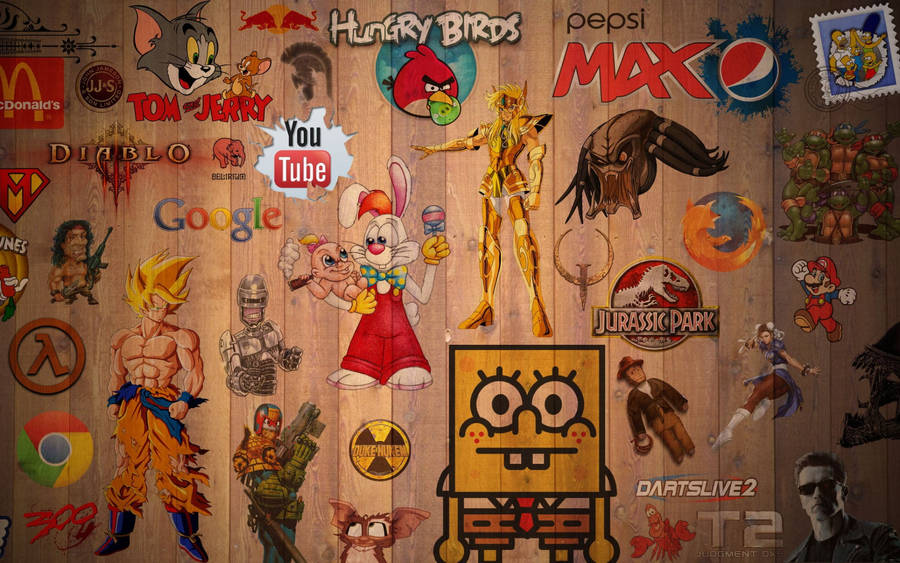 Animated Cartoon Collage Wallpaper