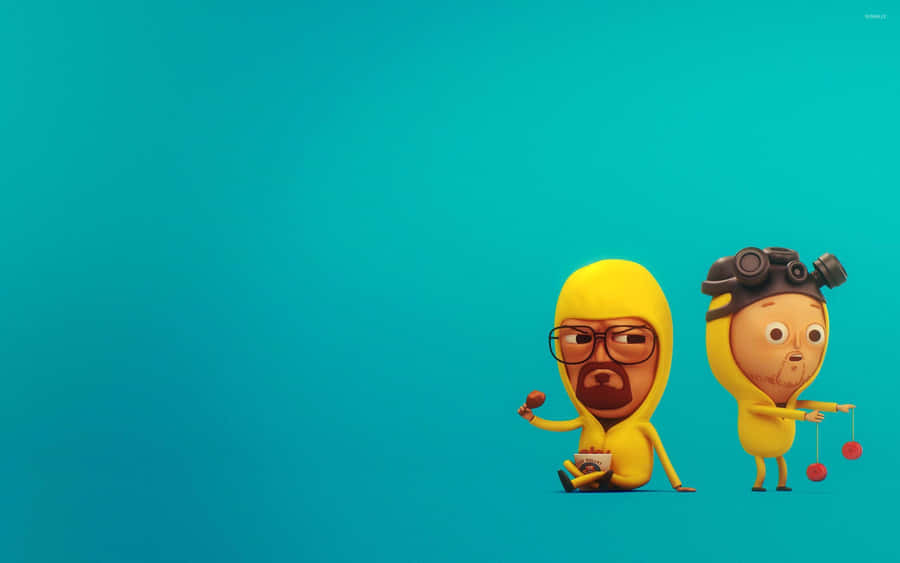 Animated Charactersin Yellow Hazmat Suits Wallpaper