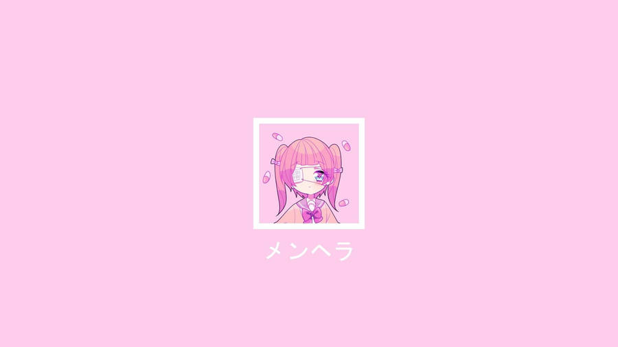 Anime Girl Pastel Pink Wallpaper
