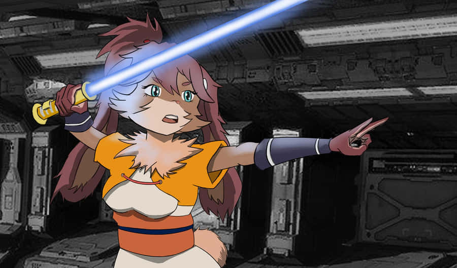 Anime Jediwith Lightsaber Star Wars Visions Wallpaper