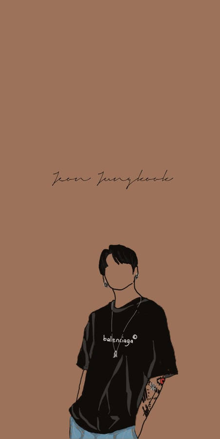 Anime Jungkook Pastel Brown Phone Wallpaper