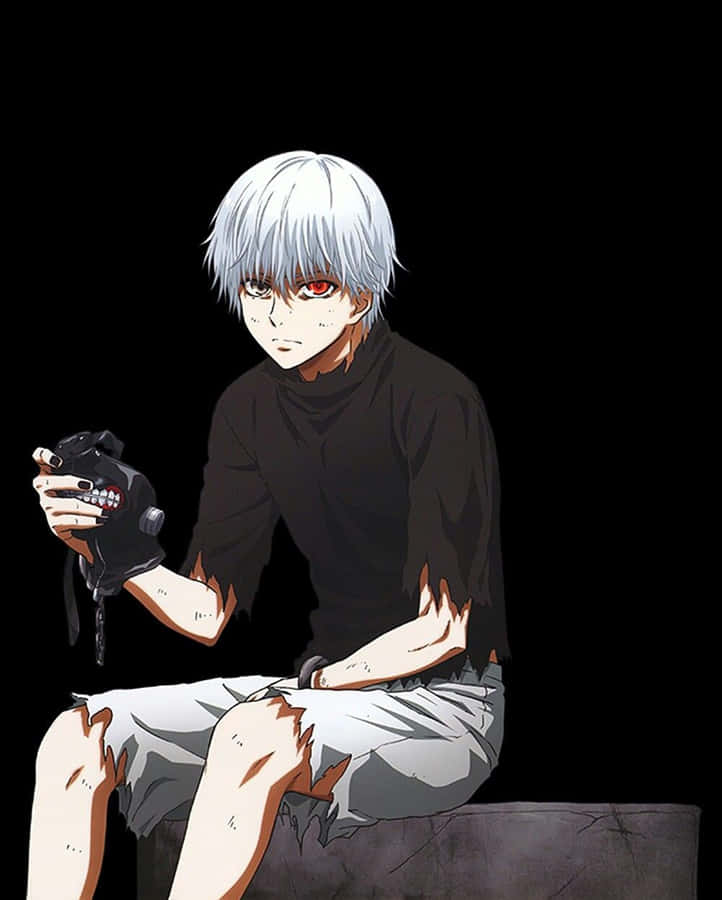 Anime Kaneki Sad White Hair Wallpaper