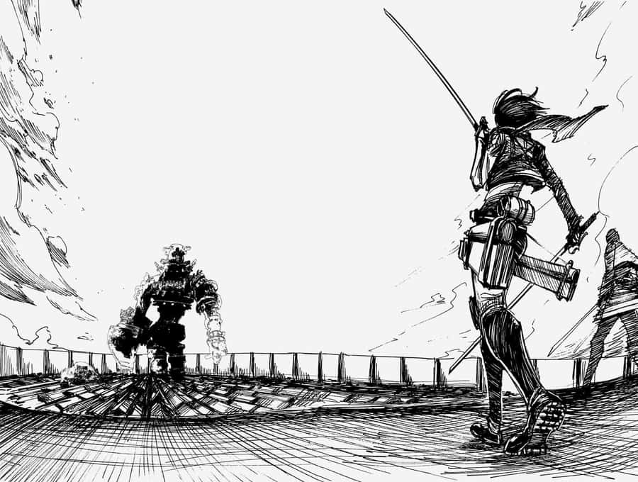 Aot Manga Sketch Art Wallpaper