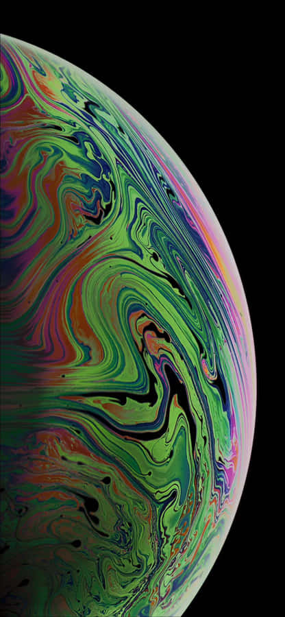 Apple Iphone Xs Green Abstract Bubble Wallpaper