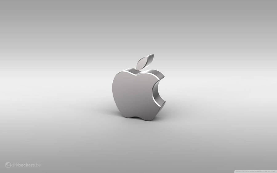 Apple Logo In 3d Silver Design Wallpaper