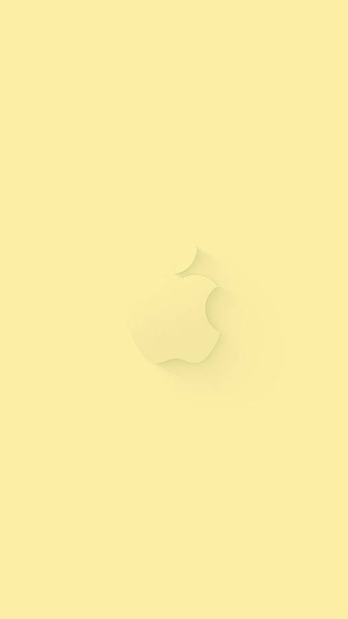 Apple Logo Pastel Yellow Aesthetic Wallpaper