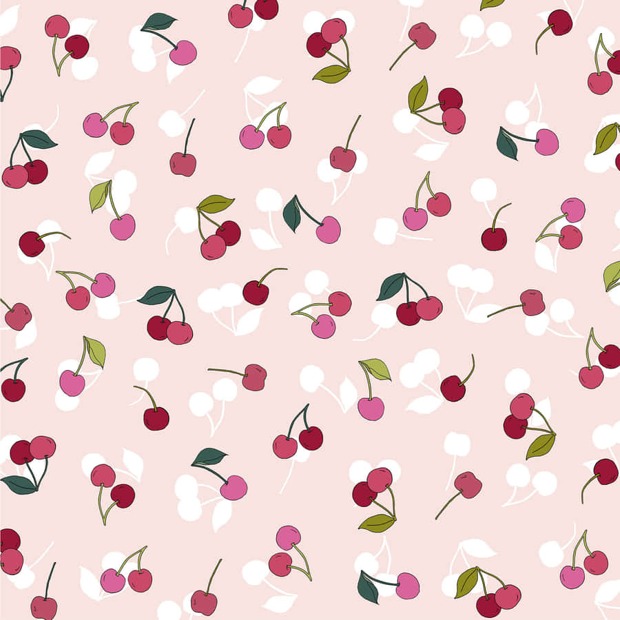 Aptly Named “cherry Aesthetic”, This Beautiful Background Features A Vibrant Blend Of Orange, Pink, And Red. Wallpaper