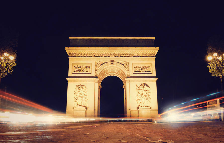 Arc De Triomphe Night Sky Wallpaper