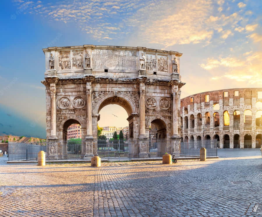 Arch Of Constantine Colosseum Front View Wallpaper