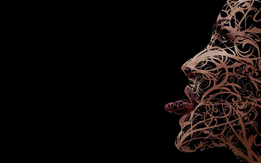 Art Woman Tongue Out Wallpaper