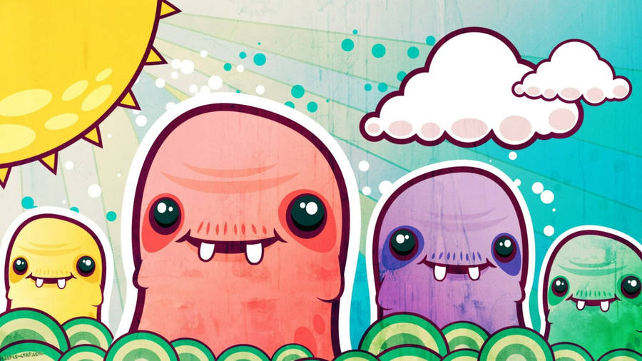 Artistic Doodle Of A Playful Sea Lion Wallpaper