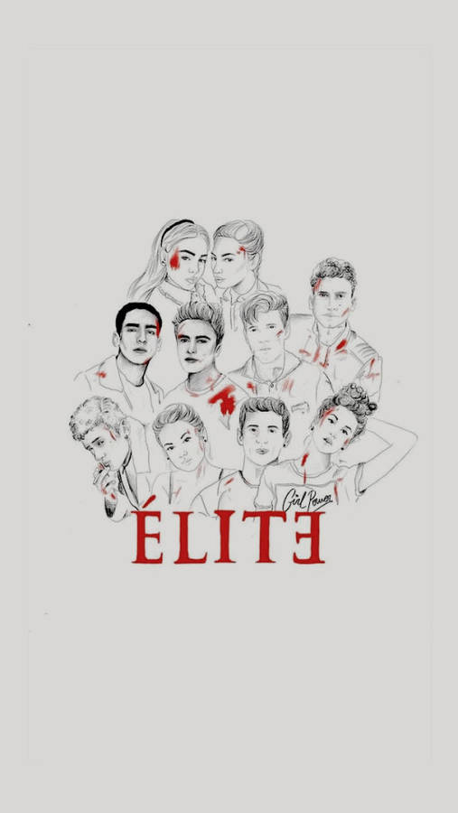 Artistic Drawing Of Netflix's Elite Series Characters Wallpaper
