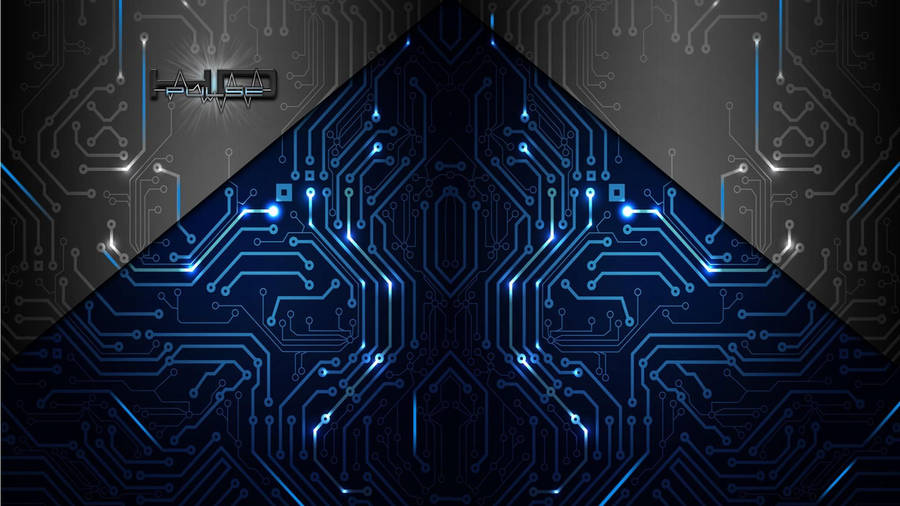 Artistic Metallic Circuit Board Wallpaper
