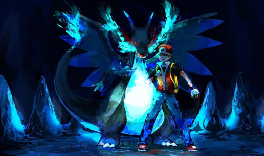 Ashand Mega Charizardin Ice Cave Wallpaper