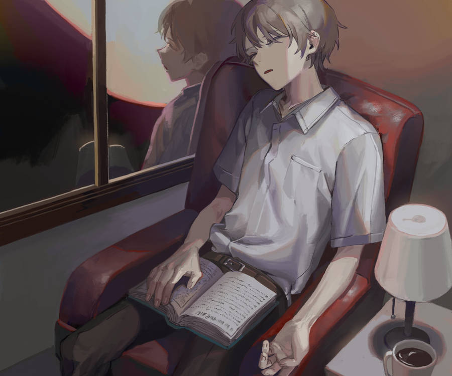 Asleep Anime Boy Wallpaper