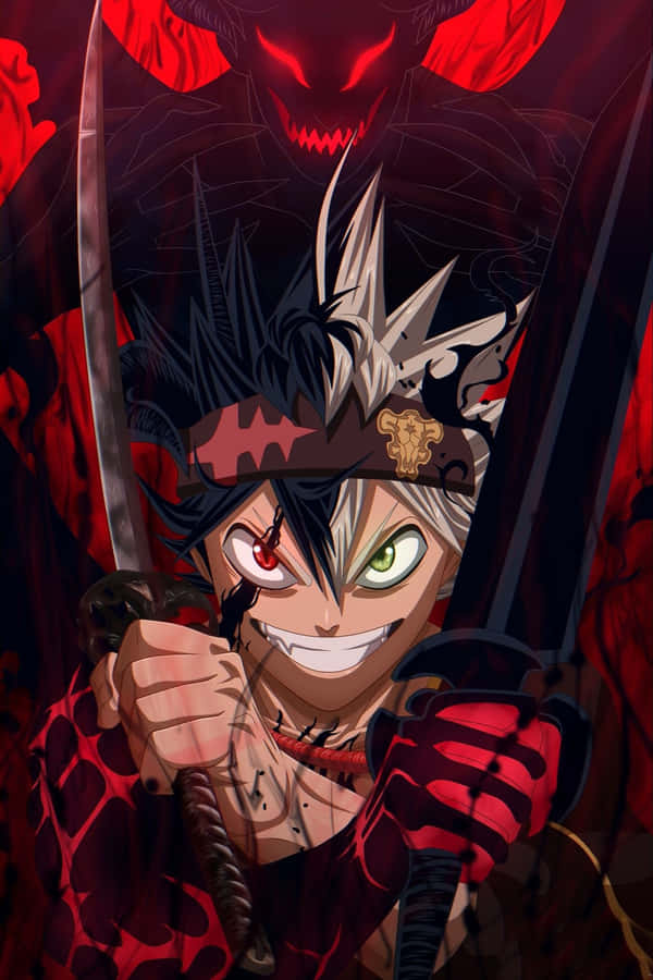 Asta Black Clover 4k Demon Fusion Double Swords Wallpaper