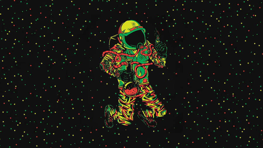 Astronaut Aesthetic Green Suit Wallpaper