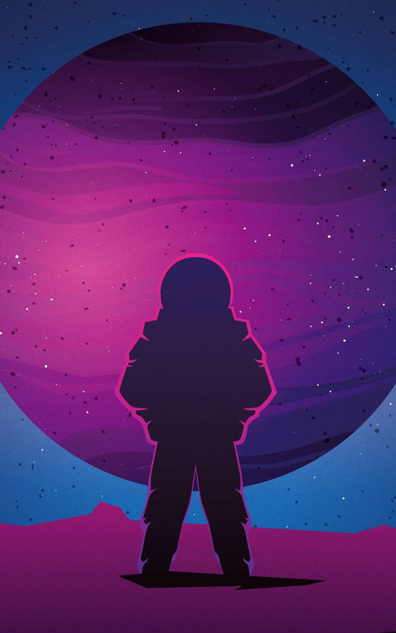 Astronaut Aesthetic Neon Planet Wallpaper
