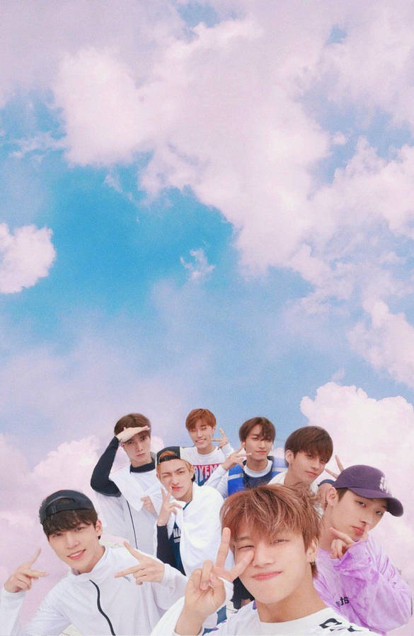 Ateez Cloudy Background Wallpaper