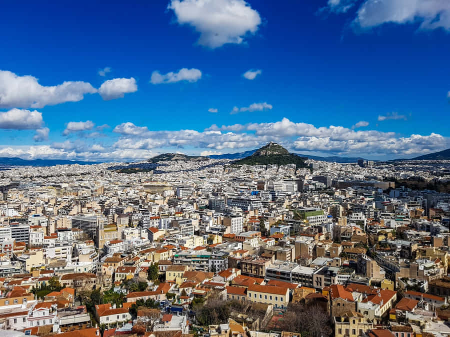 Athens Big City Mount Lycabettus Wallpaper