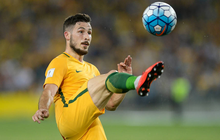 Australia National Football Team Mathew Leckie Kick Pose Wallpaper