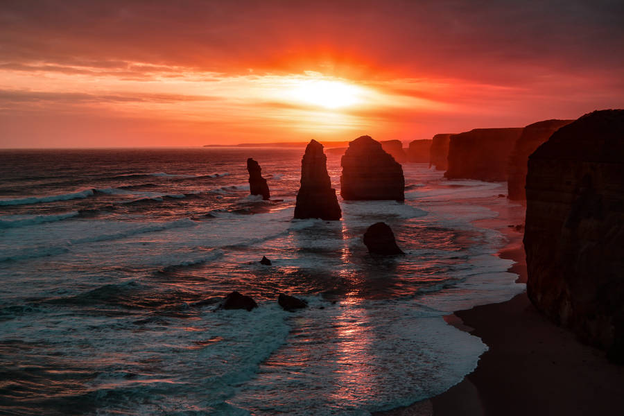 Australia Twelve Apostles At Sunset Wallpaper