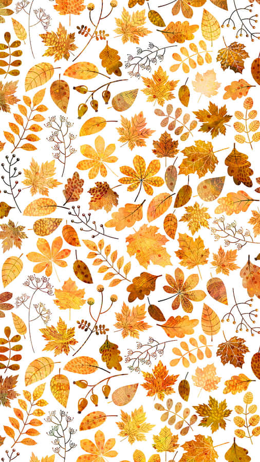 Autumn Leaves Patterni Phone Wallpaper Wallpaper