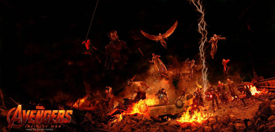 Avengers Infinity War Fiery Fan Art Wallpaper