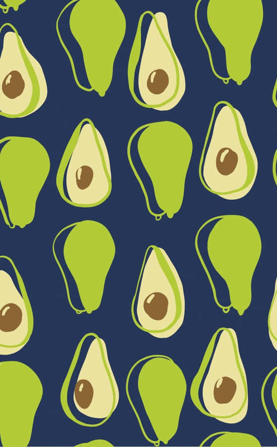 Avocados On A Blue Background Wallpaper