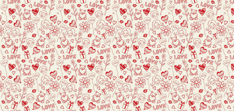 Awesome Heart Doodle Wallpaper
