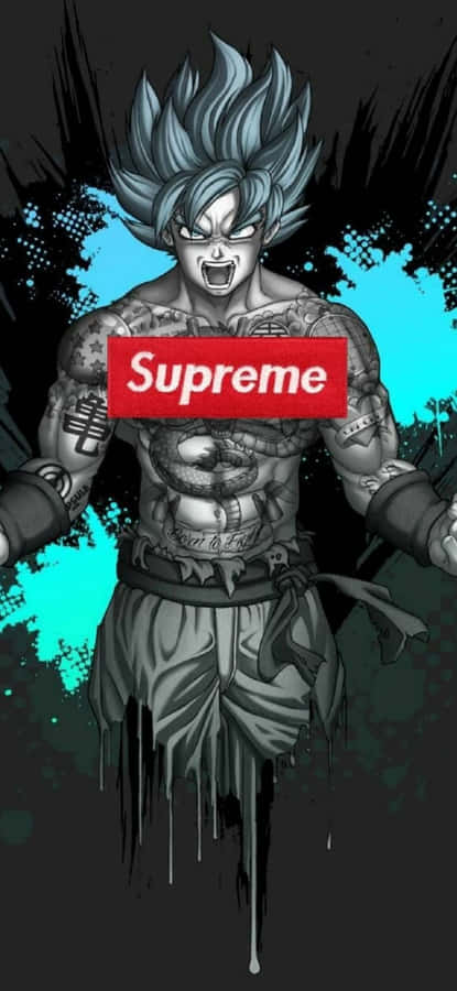 Awesome Supreme Drip Goku Digital Art Wallpaper