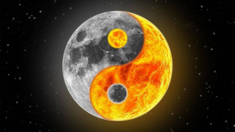 Awesome Yin And Yang Moon Wallpaper