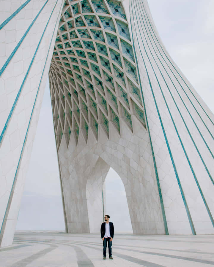 Azadi Tower Man Standing Wallpaper