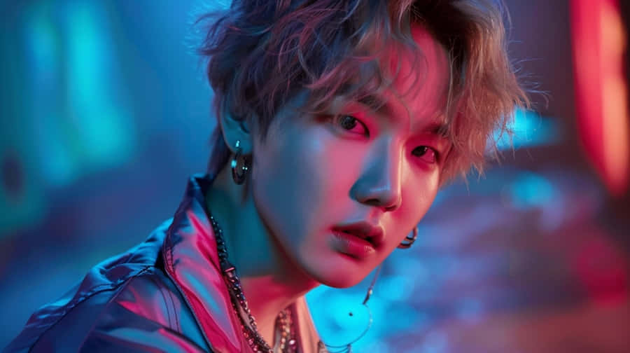 B T S Suga Blue Aesthetic Wallpaper