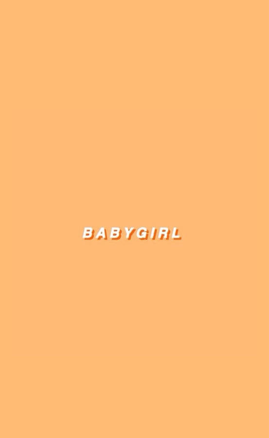 Baby Girl Minimalist Orange Aesthetic Wallpaper