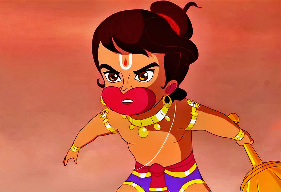 Baby Hanuman Fierce Look Wallpaper