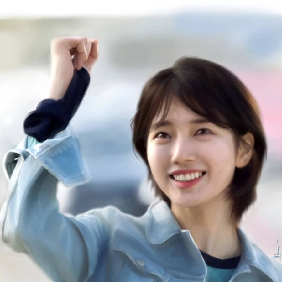 Bae Suzy Short Hair Digital Art Wallpaper