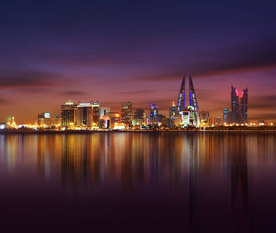 Bahrain Night Skyline Wallpaper