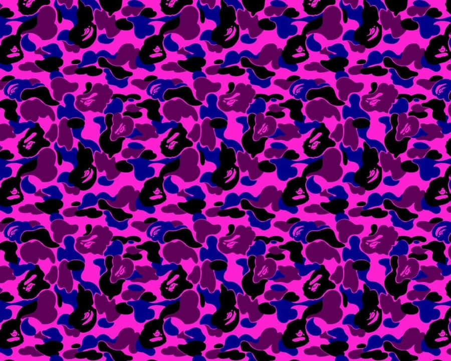 Bape Purple Shades Camo Pattern Wallpaper