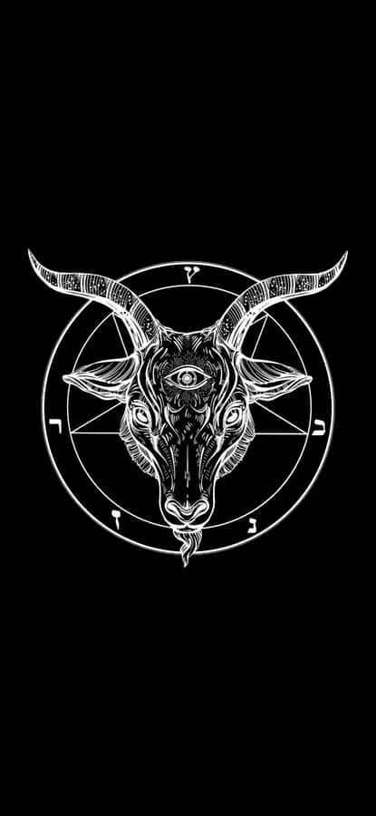 Baphomet Symbol Black Background Wallpaper