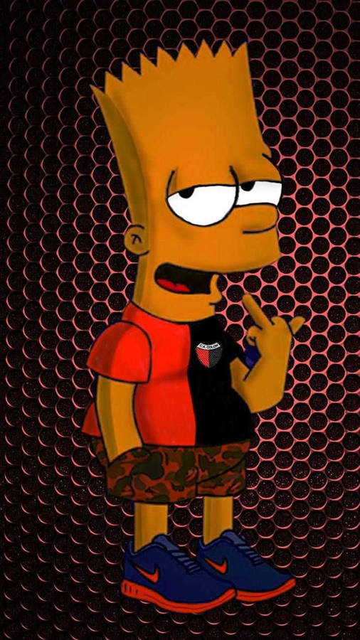 Bart Simpson Red Swag Wallpaper