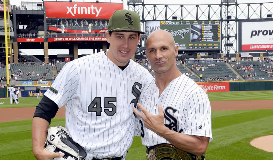 Baseball Playersat Stadium Wallpaper