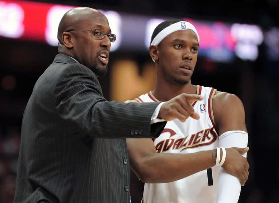 Basketball Coachand Player Discussion Wallpaper