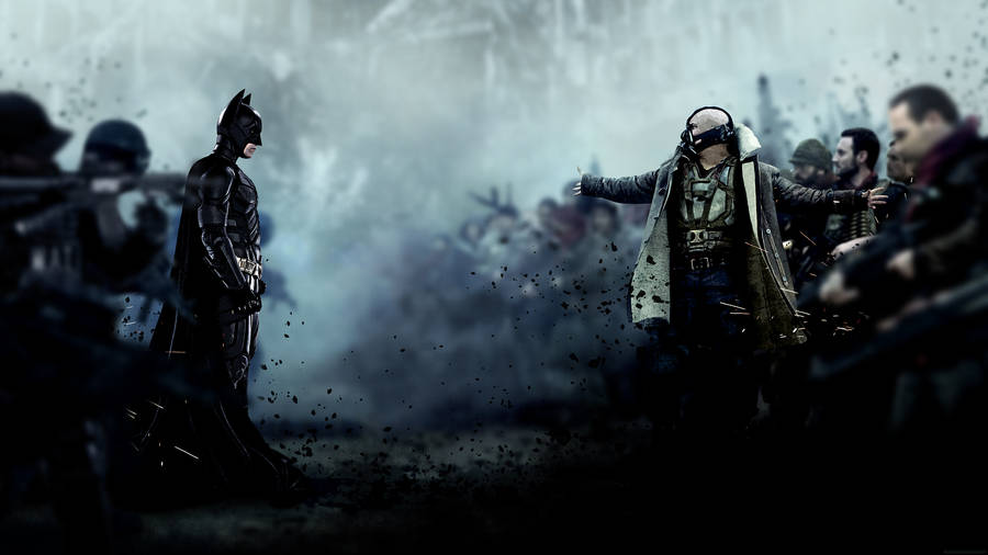 Batman And Bane Clash In The Dark Knight Wallpaper